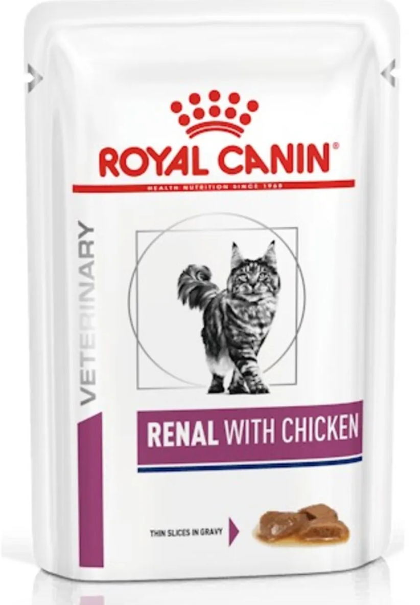 Royal Canin Renal Chicken  (tavuk etli ) 85gr ponch yaş mama ( 12 li paket )