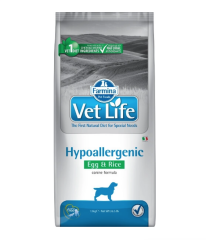 VET LİFE Hypo Allergenic Egg&Rice  köpek 12kg (hipoalerjenik yumurta proteini ve pirinçli  köpek maması)