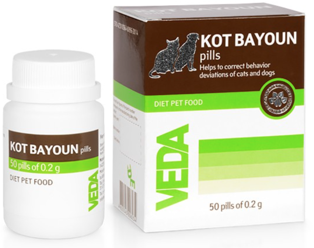 VEDAVET Kot Bayoun Tablet Kediler Için Sakinleştirici Stres Önleyici