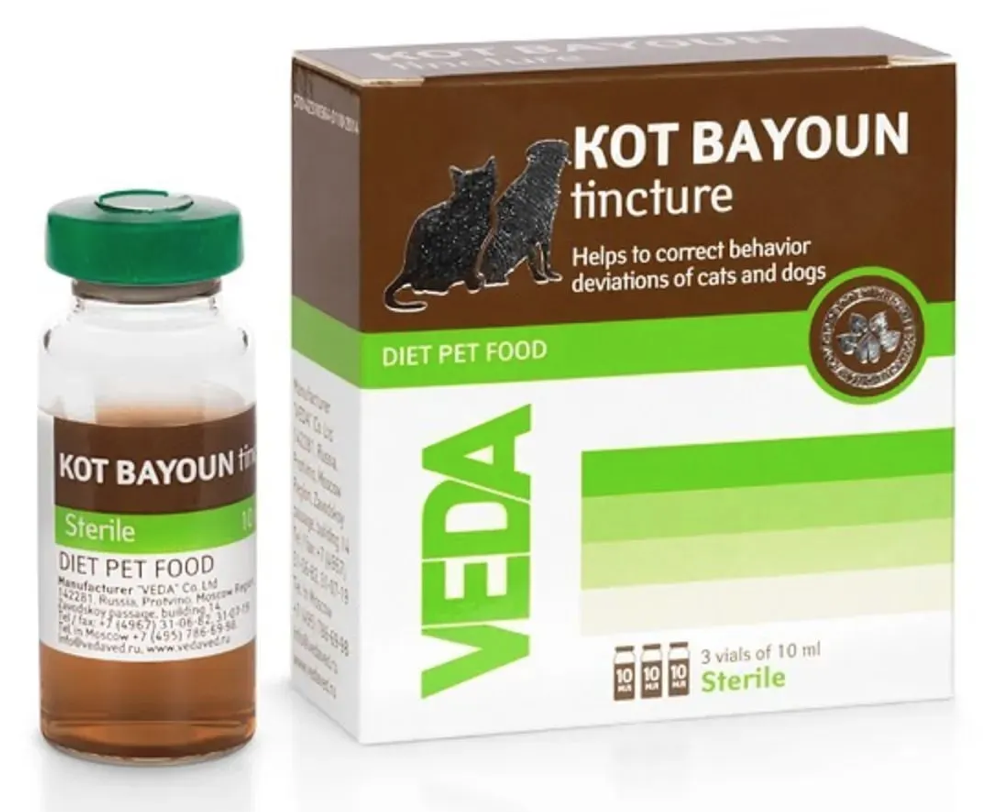 VEDAVET  Kot Bayoun Sıvı 3 Şase Kediler Için Sakinleştirici Stres Önleyici